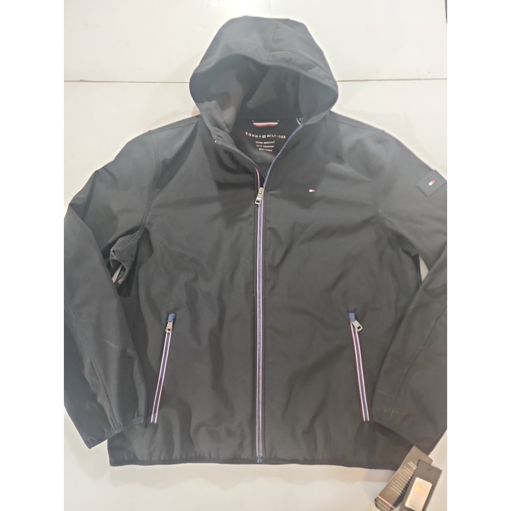Tommy Hilfiger Men's Performance Softshell Jacket Black XL NWT Hooded $150‎